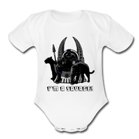 Character #46 Organic Short Sleeve Baby Bodysuit - white