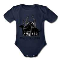 Character #46 Organic Short Sleeve Baby Bodysuit - dark navy