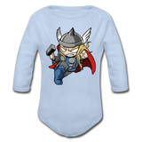 Character #47 Organic Long Sleeve Baby Bodysuit - sky