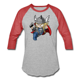 Character #47 Baseball T-Shirt - heather gray/red