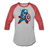 Character #48 Baseball T-Shirt - heather gray/red