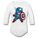 Character #48 Organic Long Sleeve Baby Bodysuit - white