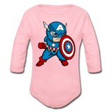 Character #48 Organic Long Sleeve Baby Bodysuit - light pink