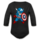Character #48 Organic Long Sleeve Baby Bodysuit - black