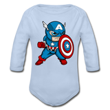 Character #48 Organic Long Sleeve Baby Bodysuit - sky