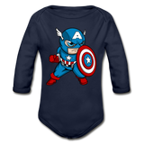 Character #48 Organic Long Sleeve Baby Bodysuit - dark navy
