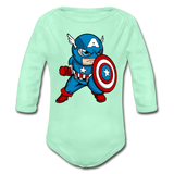 Character #48 Organic Long Sleeve Baby Bodysuit - light mint