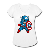 Character #48 Women's Tri-Blend V-Neck T-Shirt - white
