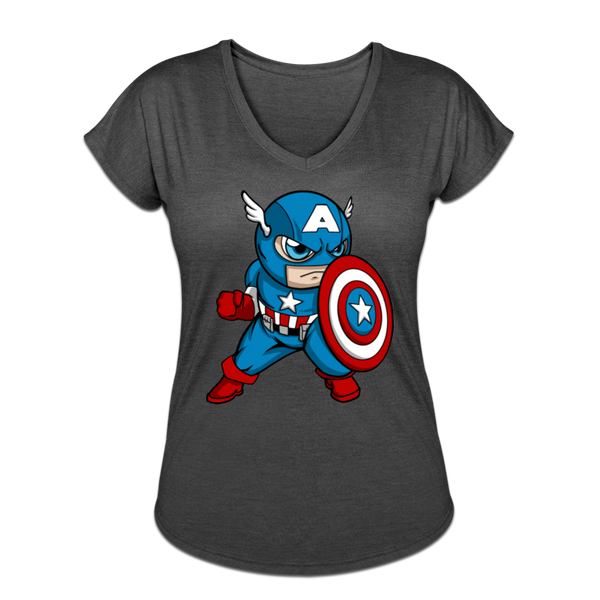 Character #48 Women's Tri-Blend V-Neck T-Shirt - deep heather