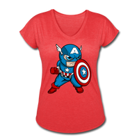 Character #48 Women's Tri-Blend V-Neck T-Shirt - heather red