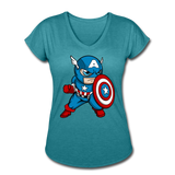 Character #48 Women's Tri-Blend V-Neck T-Shirt - heather turquoise