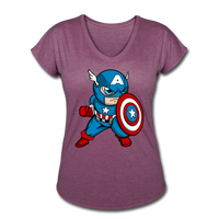 Character #48 Women's Tri-Blend V-Neck T-Shirt - heather plum