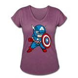 Character #48 Women's Tri-Blend V-Neck T-Shirt - heather plum