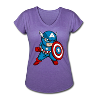 Character #48 Women's Tri-Blend V-Neck T-Shirt - purple heather