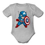Character #48 Organic Short Sleeve Baby Bodysuit - heather gray