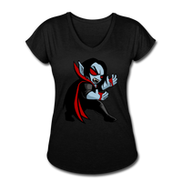 Character #49 Women's Tri-Blend V-Neck T-Shirt - black