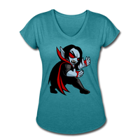 Character #49 Women's Tri-Blend V-Neck T-Shirt - heather turquoise