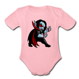 Character #49 Organic Short Sleeve Baby Bodysuit - light pink
