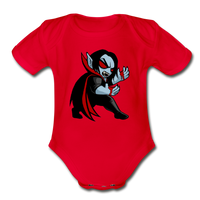 Character #49 Organic Short Sleeve Baby Bodysuit - red