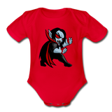 Character #49 Organic Short Sleeve Baby Bodysuit - red