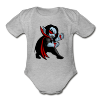 Character #49 Organic Short Sleeve Baby Bodysuit - heather gray