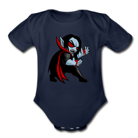 Character #49 Organic Short Sleeve Baby Bodysuit - dark navy