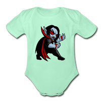 Character #49 Organic Short Sleeve Baby Bodysuit - light mint
