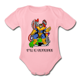 Character #50 Organic Short Sleeve Baby Bodysuit - light pink