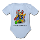 Character #50 Organic Short Sleeve Baby Bodysuit - sky