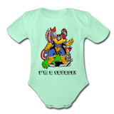 Character #50 Organic Short Sleeve Baby Bodysuit - light mint