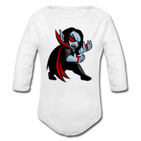 Character #49 Organic Long Sleeve Baby Bodysuit - white