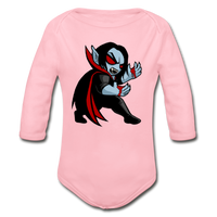 Character #49 Organic Long Sleeve Baby Bodysuit - light pink
