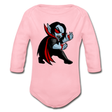 Character #49 Organic Long Sleeve Baby Bodysuit - light pink