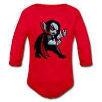 Character #49 Organic Long Sleeve Baby Bodysuit - red