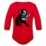 Character #49 Organic Long Sleeve Baby Bodysuit - red