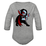 Character #49 Organic Long Sleeve Baby Bodysuit - heather gray