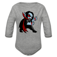 Character #49 Organic Long Sleeve Baby Bodysuit - heather gray