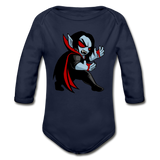 Character #49 Organic Long Sleeve Baby Bodysuit - dark navy