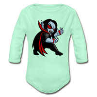 Character #49 Organic Long Sleeve Baby Bodysuit - light mint