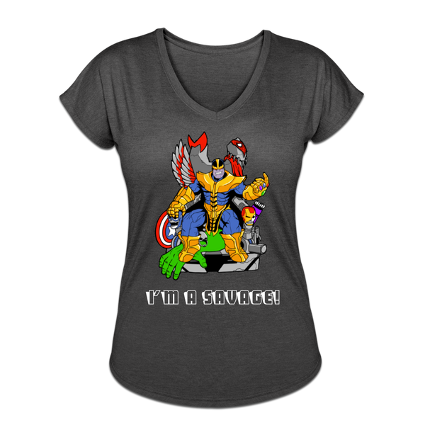 Character #50 Women's Tri-Blend V-Neck T-Shirt - deep heather