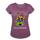 Character #50 Women's Tri-Blend V-Neck T-Shirt - heather plum