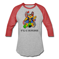Character #50 Baseball T-Shirt - heather gray/red