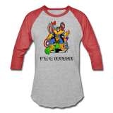 Character #50 Baseball T-Shirt - heather gray/red