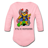 Character #50 Organic Long Sleeve Baby Bodysuit - light pink
