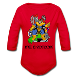 Character #50 Organic Long Sleeve Baby Bodysuit - red