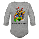 Character #50 Organic Long Sleeve Baby Bodysuit - heather gray