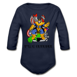 Character #50 Organic Long Sleeve Baby Bodysuit - dark navy
