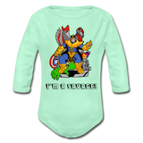 Character #50 Organic Long Sleeve Baby Bodysuit - light mint