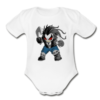 Character #51 Organic Short Sleeve Baby Bodysuit - white