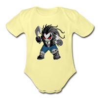 Character #51 Organic Short Sleeve Baby Bodysuit - washed yellow